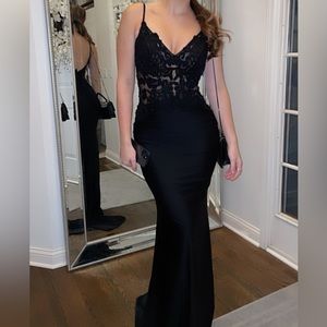 La Femme Black Long Gown